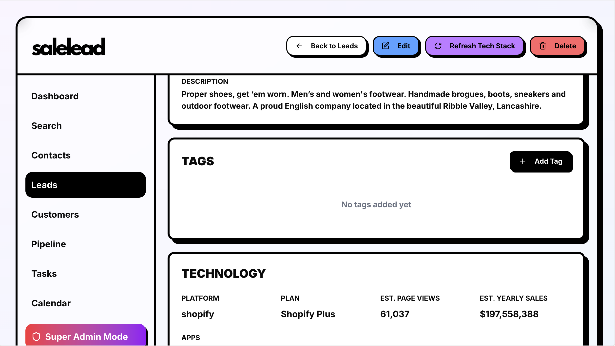 Tags for Leads and Contacts - Image 1