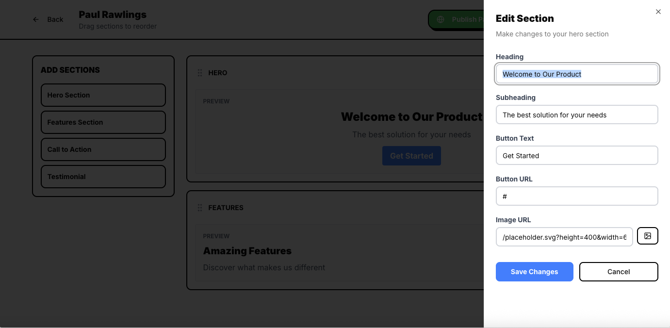 Drag-and-Drop Landing Page Builder - Image 2