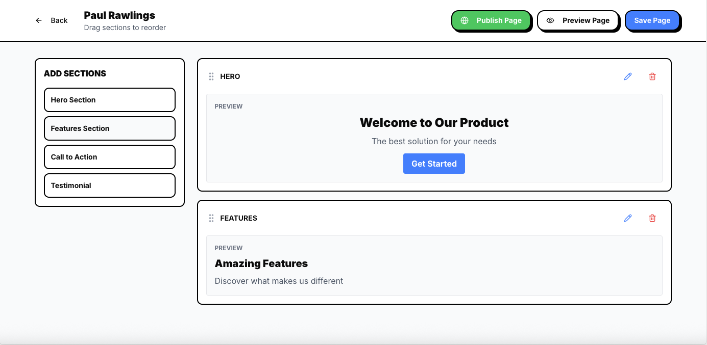 Drag-and-Drop Landing Page Builder - Image 1